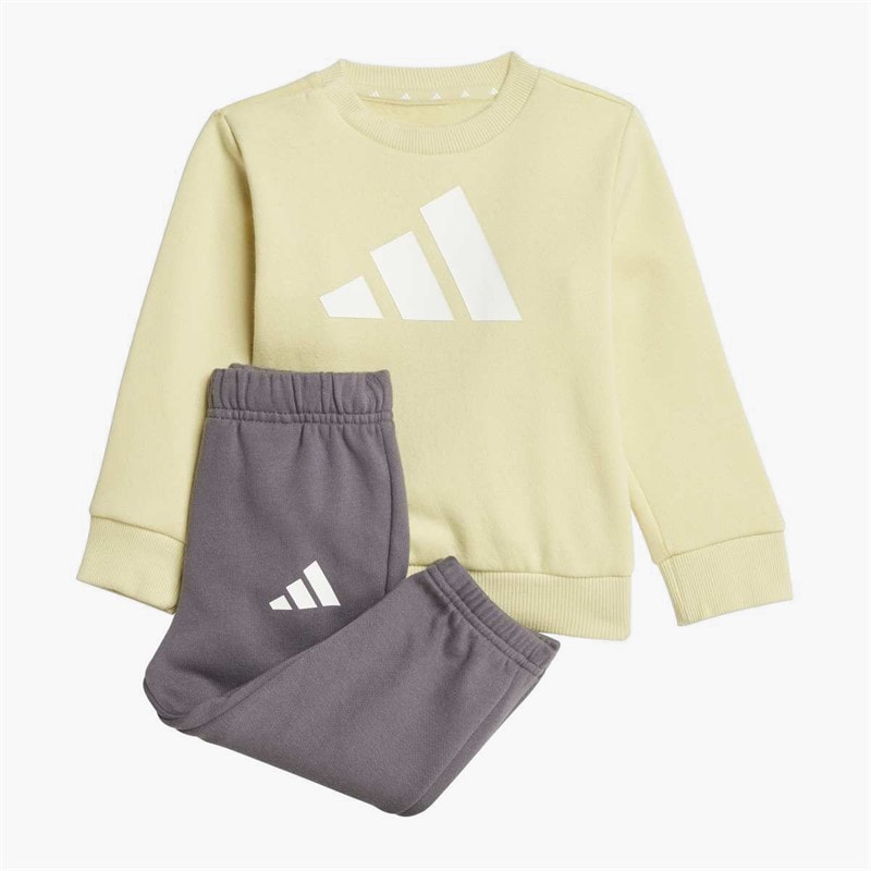 adidas Infant Essentials Logo Sweatshirt And Joggers Set Powder Yellow/White