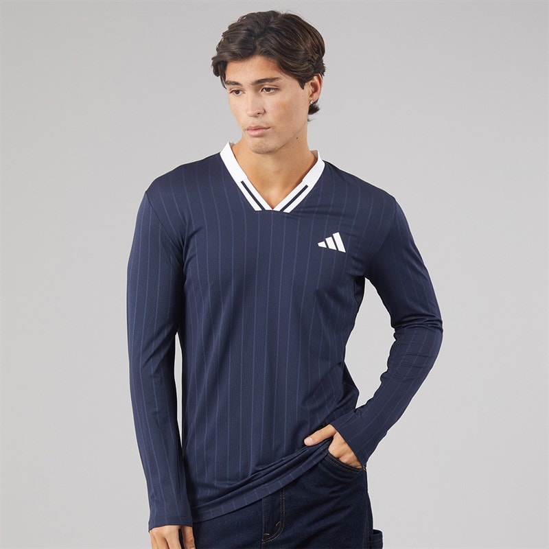 adidas Mens Climacool Long Sleeve Tennis Top Legend Ink