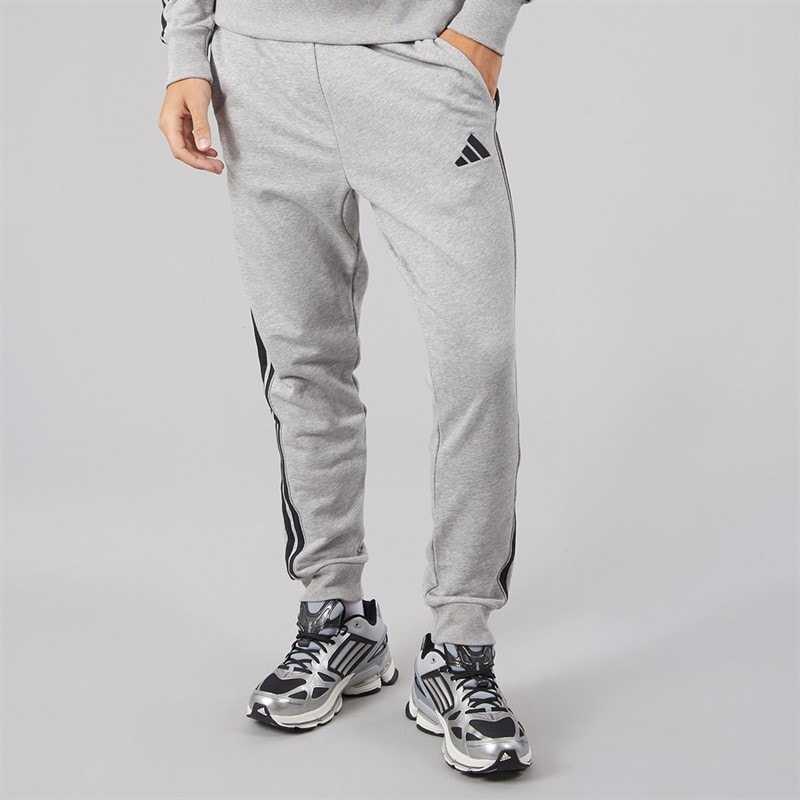 adidas Mens Essentials 3-Stripes Joggers Medium Grey Heather/Black