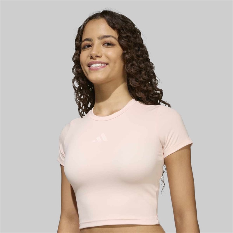 adidas Junior Girls Sport Icons Soft Touch Baby T-Shirt Blush Pink/Pink Tint