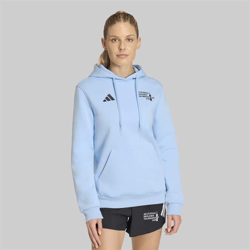 adidas Womens Berlin Half Marathon Running Hoodie Glow Blue