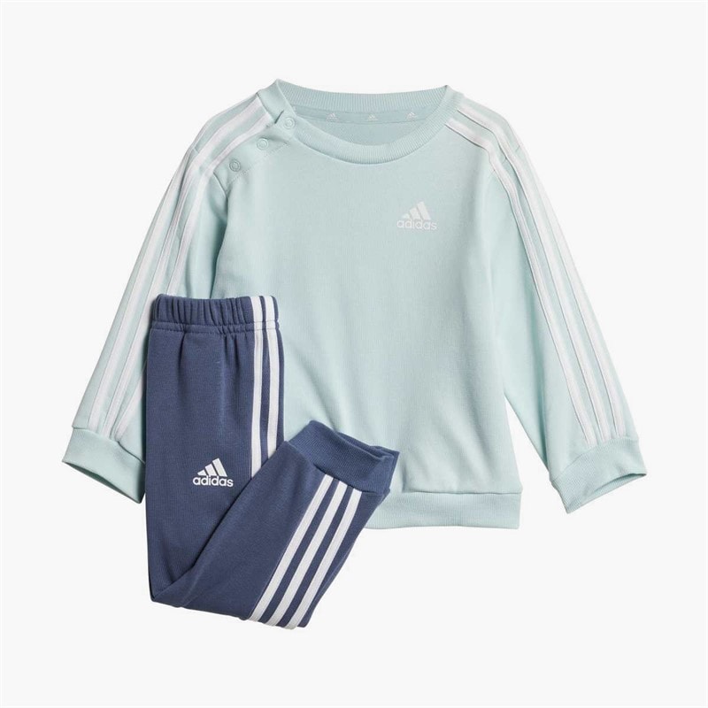 adidas Infant Essentials 3-Stripes Sweatshirt And Joggers Set Halo Mint/White