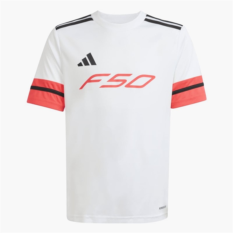 adidas Junior F5 Jersey White/Lucid Red/Black