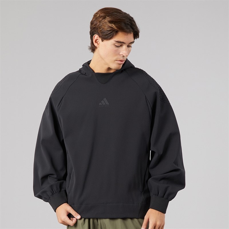 adidas Mens Basketball Seasonal Luxe Hoodie Black