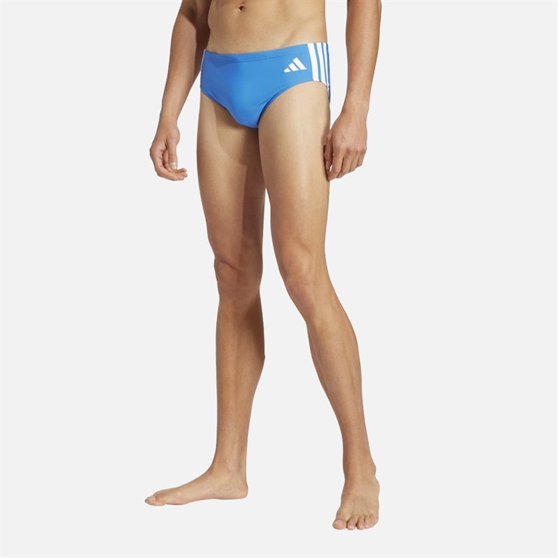 adidas Mens 3-Stripes Swimming Trunks Bright Royal/White