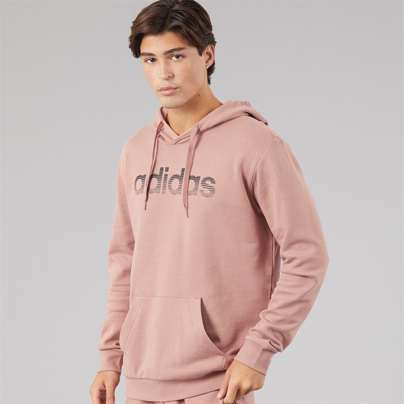 adidas Mens Linear Logo Hoodie Warm Clay