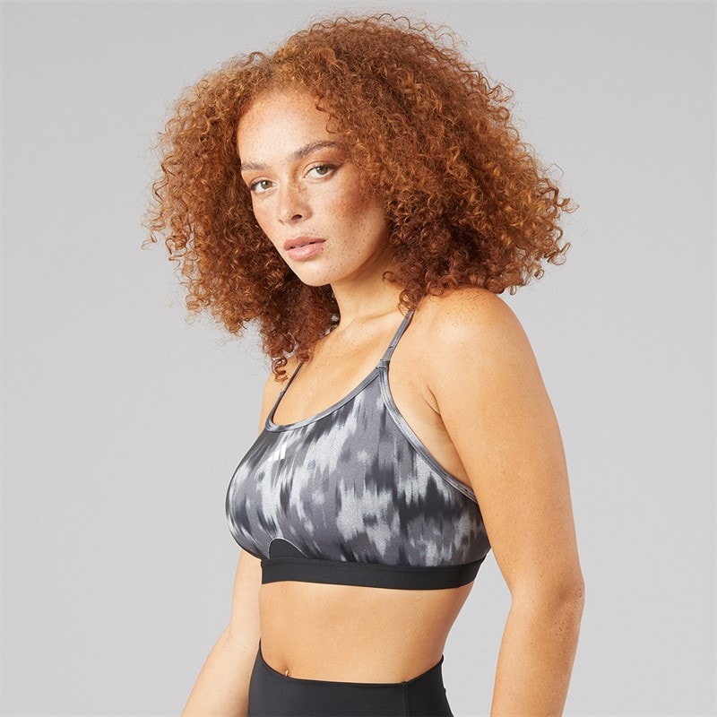 adidas Womens Aeroreact Training Essentials Light Support Sports Bra Grey Two/Black