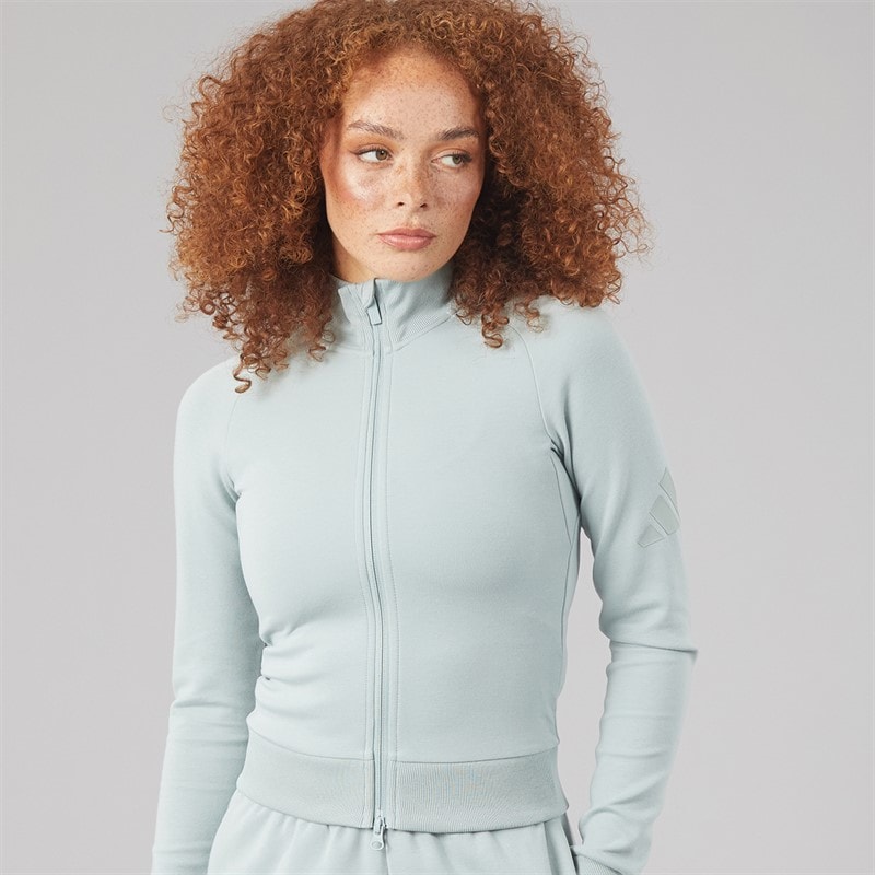 adidas Womens Soft Lux Full Zip Track Jacket Wonder Sage