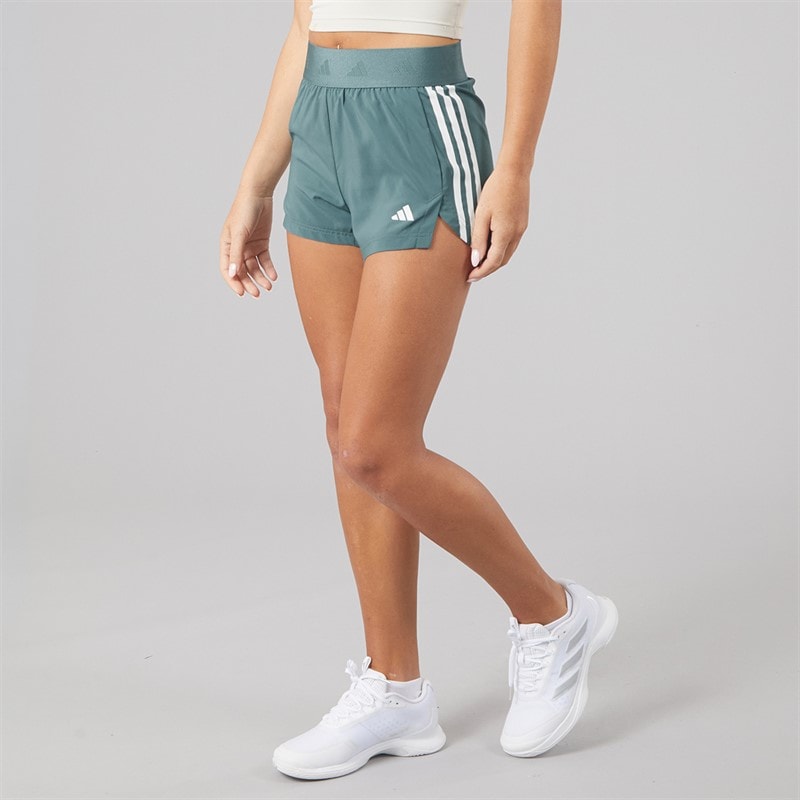 adidas Womens Hyperglam Woven Shorts Preloved Teal/White