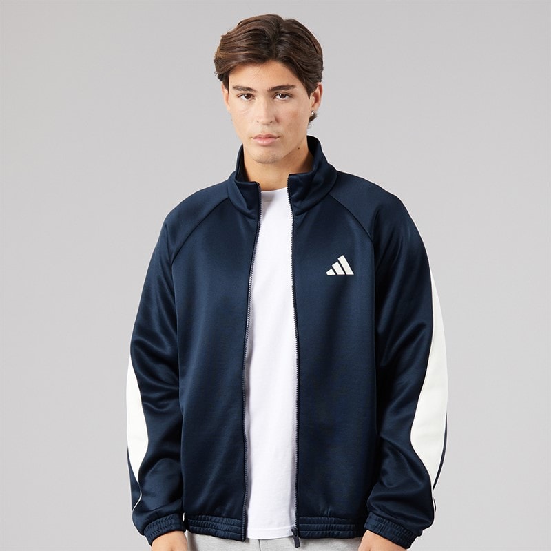 adidas Mens Stadium Full Zip Track Jacket Aurora Ink/Off White