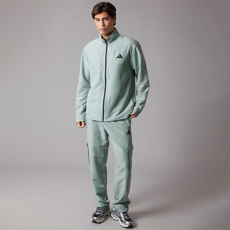 adidas Mens Sportswear Woven Cargo Tracksuit Wonder Sage