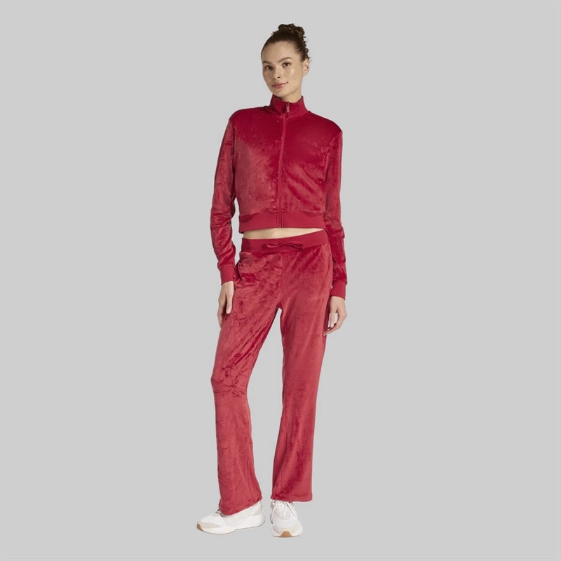 adidas Womens Glam Velvet Tracksuit Active Maroon