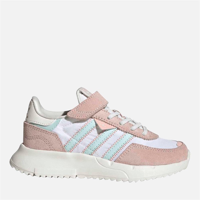adidas Originals Girls Retropy F2 Trainers Core White/Halo Mint/Sandy Pink