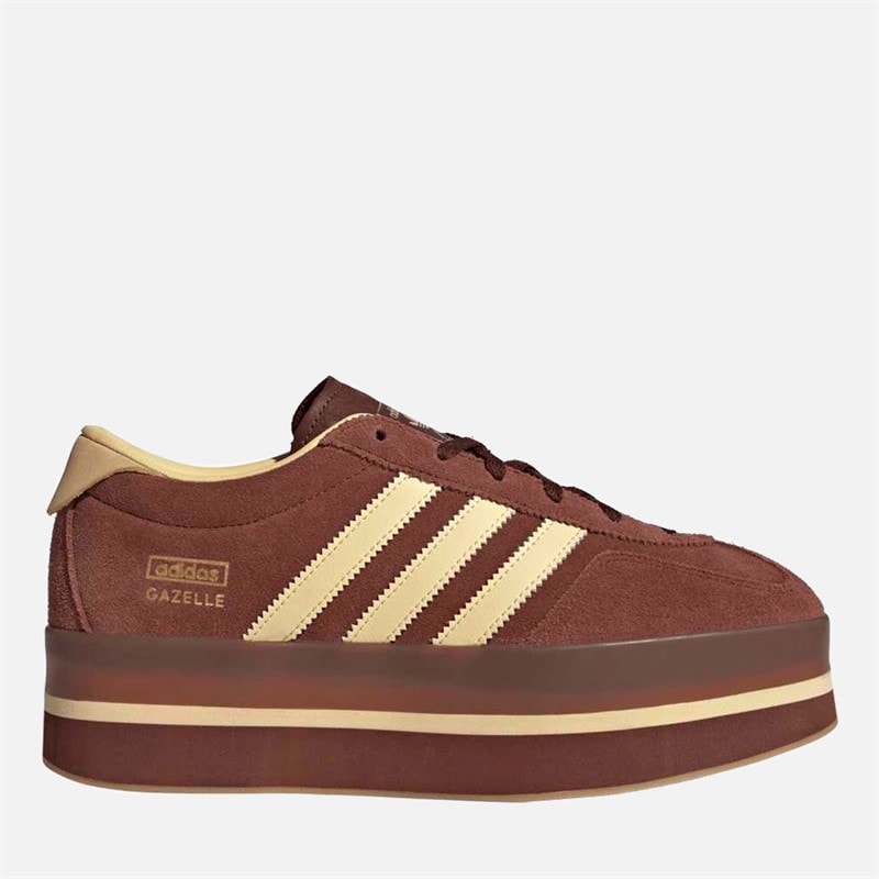 adidas Originals Womens Gazelle Stack Trainers Fox Brown/Orange Tint/Gum