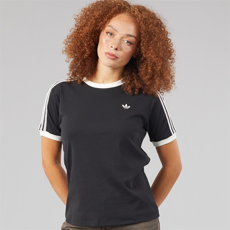adidas Originals Womens Summer Glow Advanced 3-Stripes T-Shirt Black