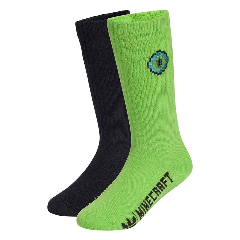 adidas Originals Kids Minecraft Two Pack Crew Socks Black