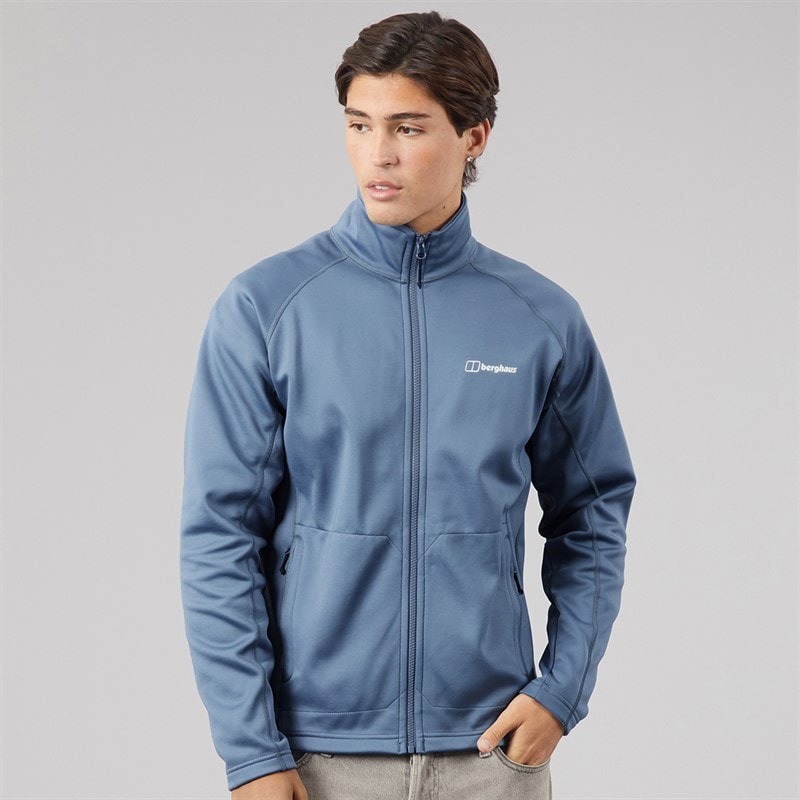 Berghaus Mens Hawkfell Full Zip Fleece Jacket Light Grey