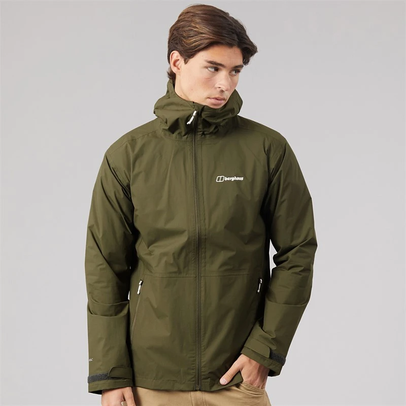 Berghaus Mens Ingleton HydroShell Waterproof Jacket Dark Green