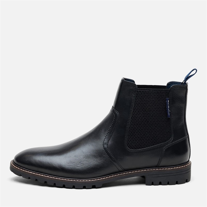 Ben Sherman Mens Baron Leather Chelsea Boots Black