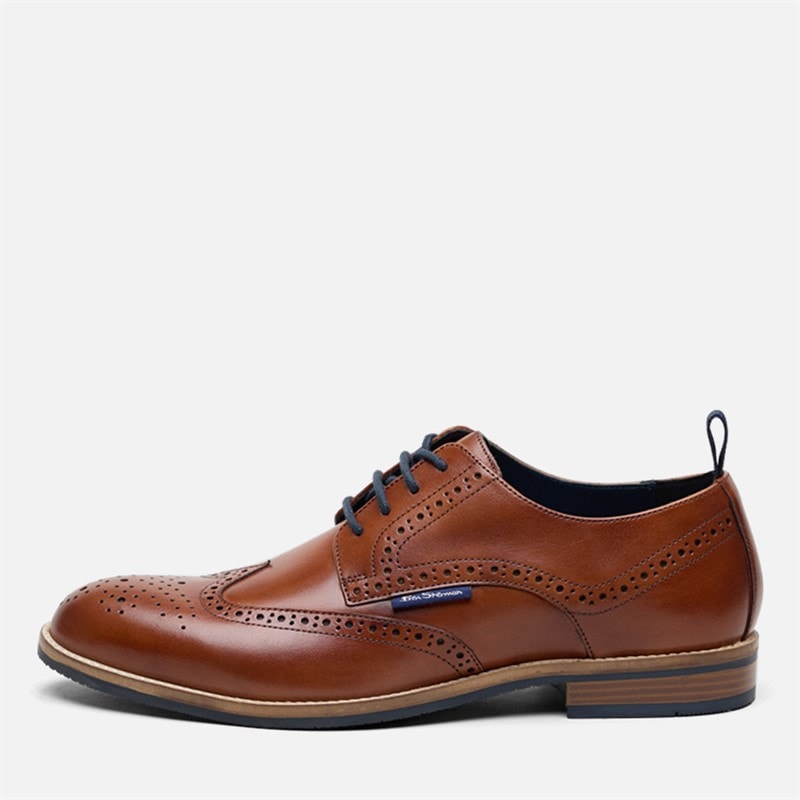 Ben Sherman Mens Cavendish Brogue Shoes Tan Leather