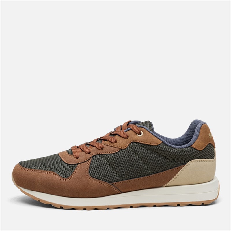 Ben Sherman Mens Cruiser Trainers Green/Brown