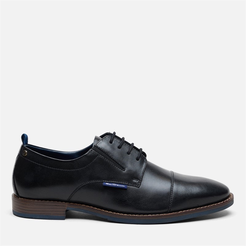 Ben Sherman Mens Cavendish Toe Cap Shoes Black Leather