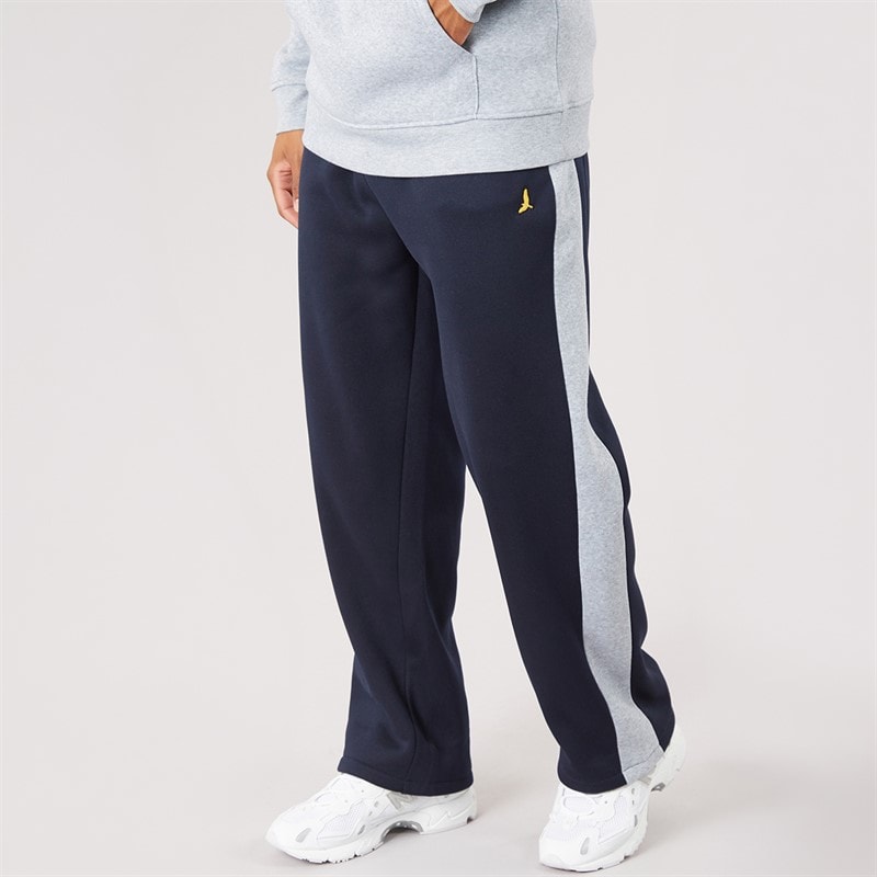 Brave Soul Mens Vukas Wide Fit Joggers Navy/Light Grey Marl