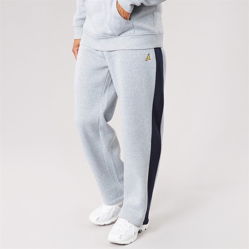 Brave Soul Mens Vukas Wide Fit Joggers Light Grey Marl/Navy