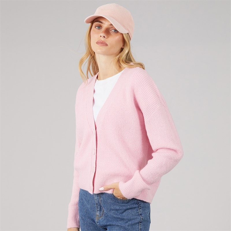 Brave Soul Womens Daffie Soft Knit Cardigan Pink