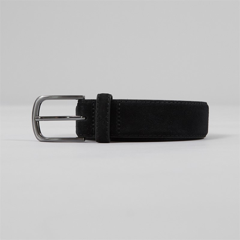 Crew Clothing Mens Smart Suede Belt Black