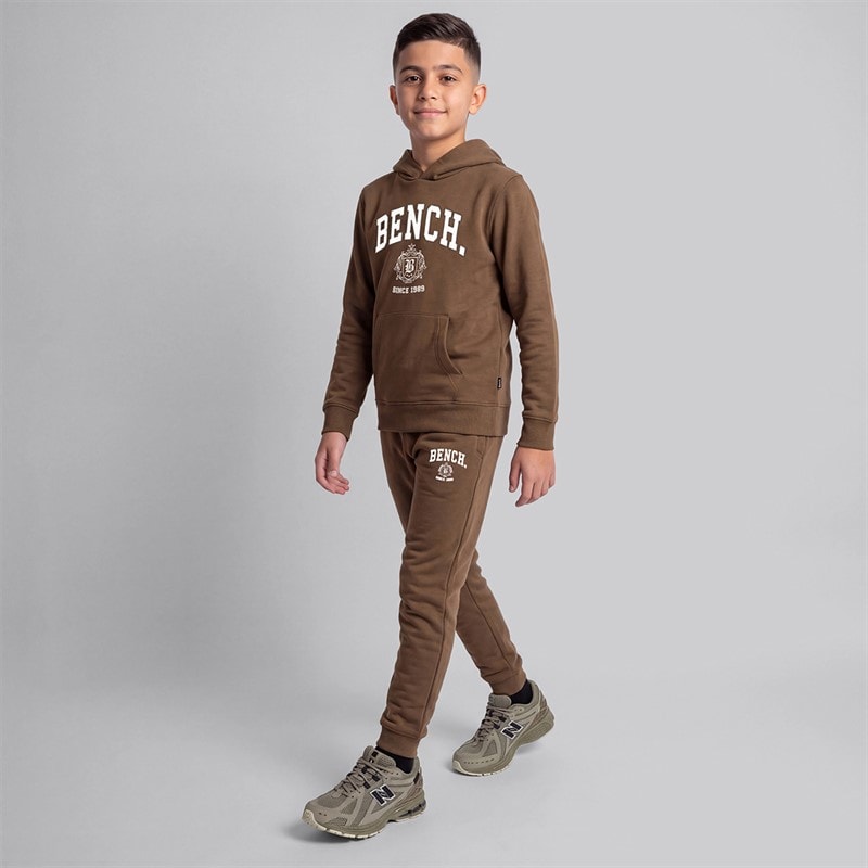 Bench Boys Hysto Hoodie And Joggers Tracksuit Coffee Brown