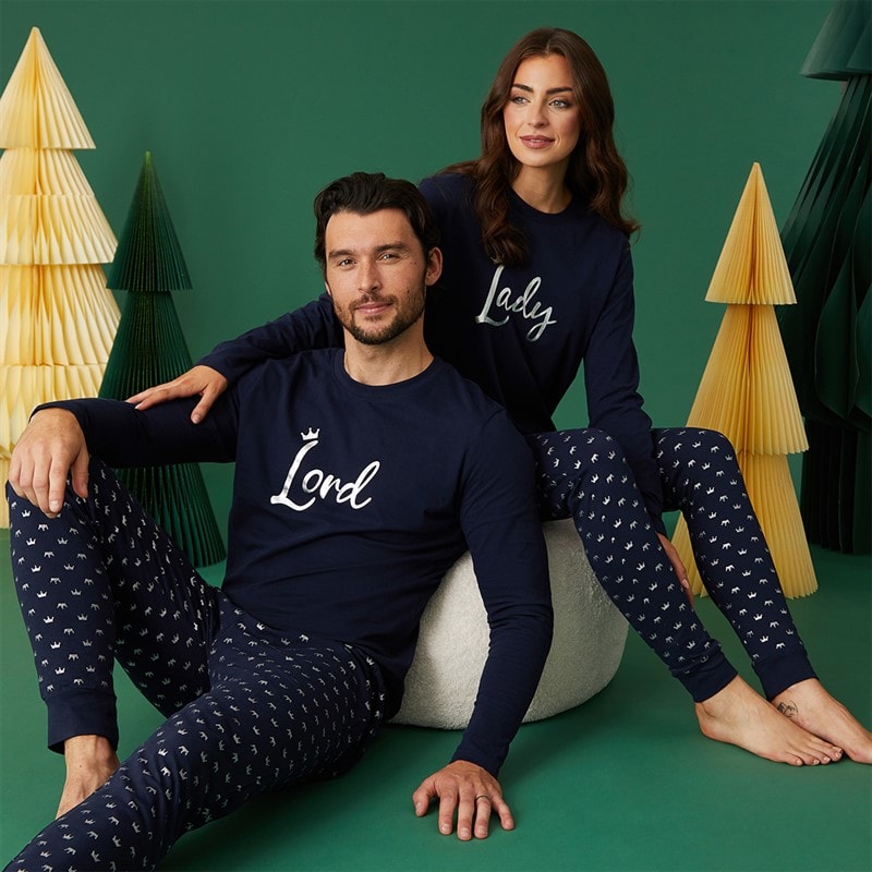 Fluid Mens Matching Lord Pyjama Set Navy