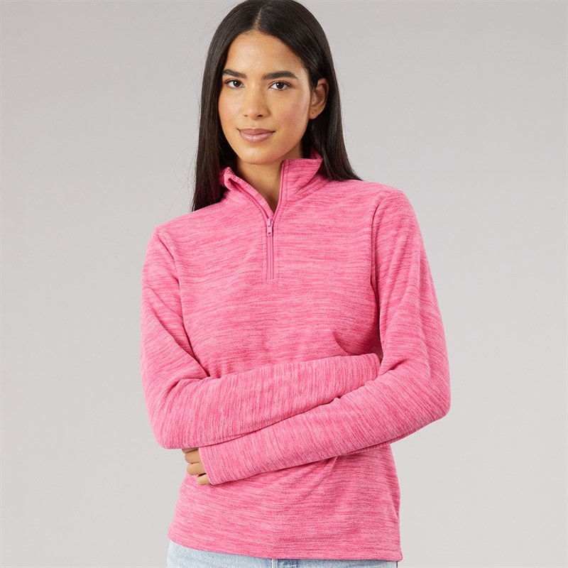 Board Angels Womens 1/4 Zip Microfleece Top Maroon/Pink