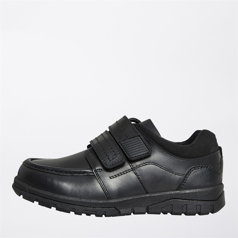 Hush Puppies Boys Toronto Double Strap School Shoes Black