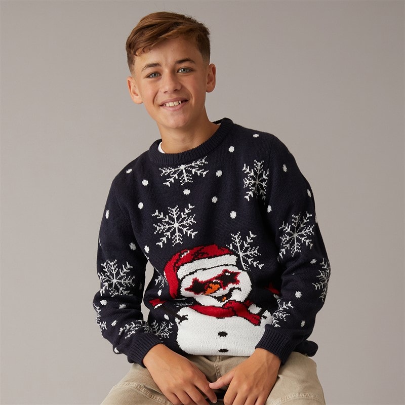 Kangaroo Poo Boys Christmas Jumper Navy