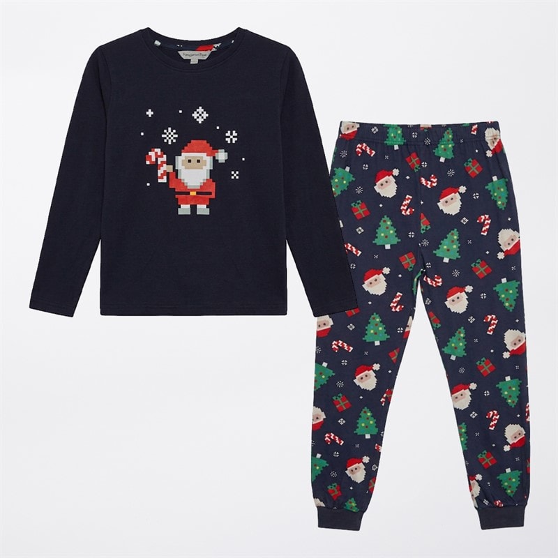 Kangaroo Poo Boys Digital Pyjama Set Navy