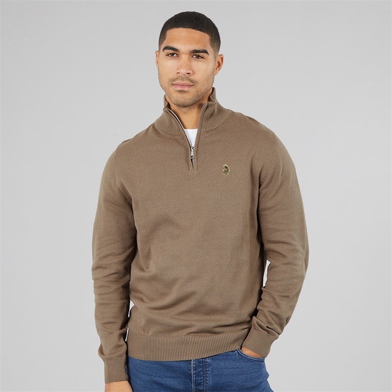 LUKE 1977 Mens Pretender 1/4 Zip Jumper Hard Nut
