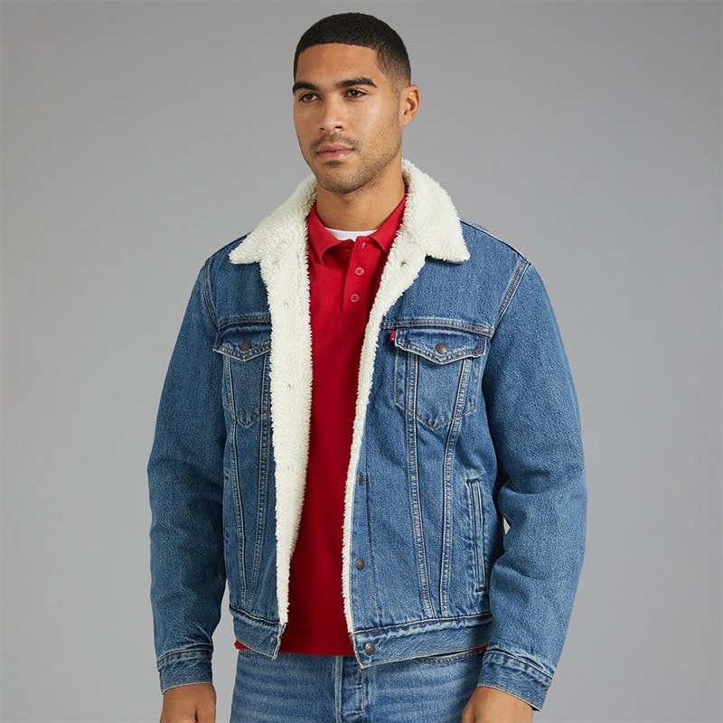 Levi's Mens Sherpa Trucker Jacket In The Morning