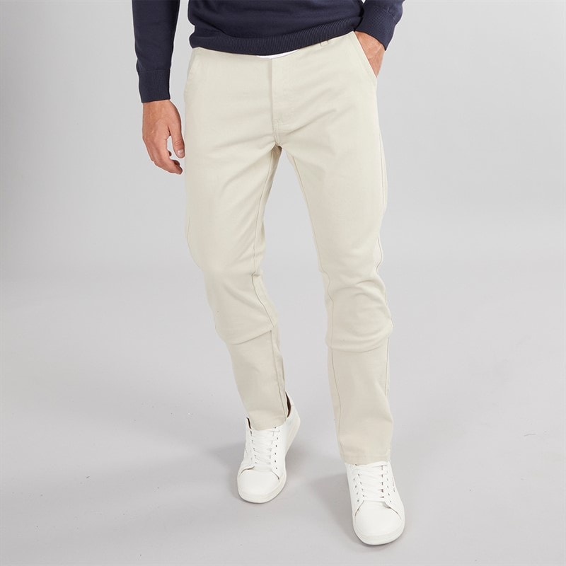 Onfire Mens Slim Fit Chino Trousers Stone