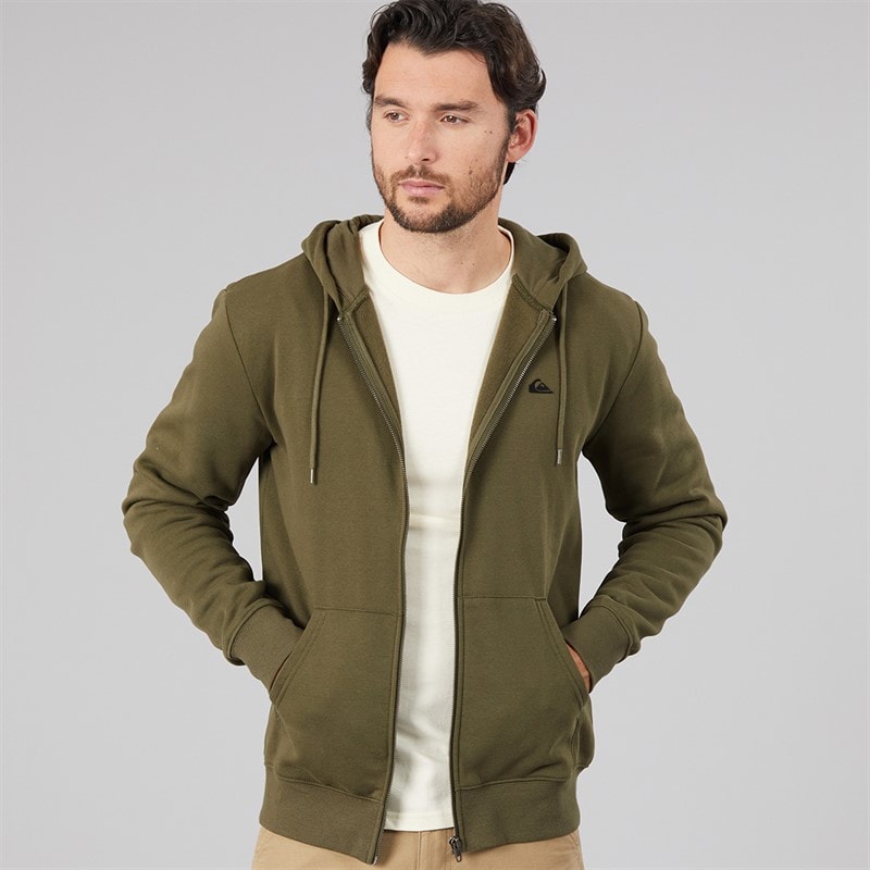 Quiksilver Mens Basic Full Zip Hoodie Grape Leaf
