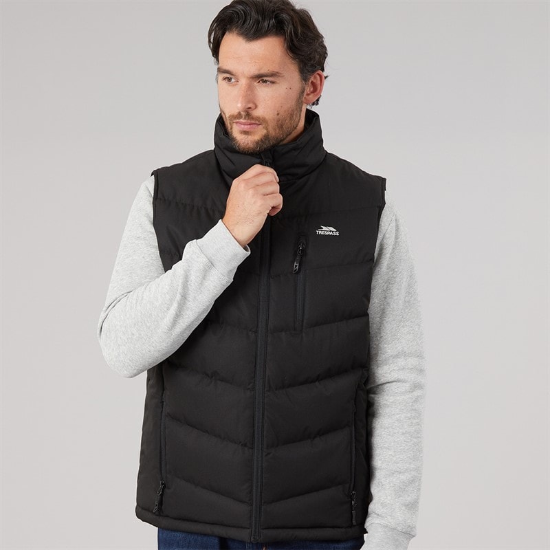 Trespass Mens Brecker Padded Gilet Vest Black