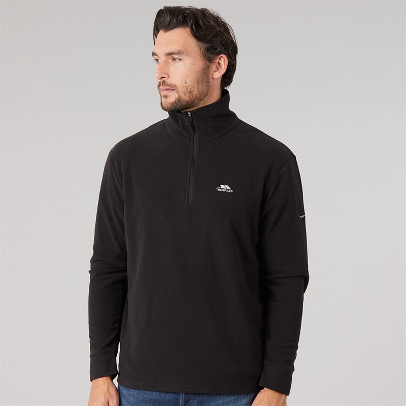 Trespass Mens Masonville 1/2 Zip Micro Fleece Black