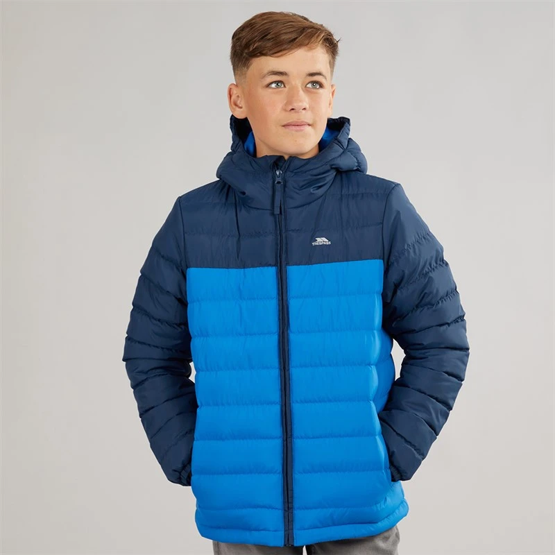 Trespass Junior Boys Oskar Padded Hooded Jacket Navy/Blue