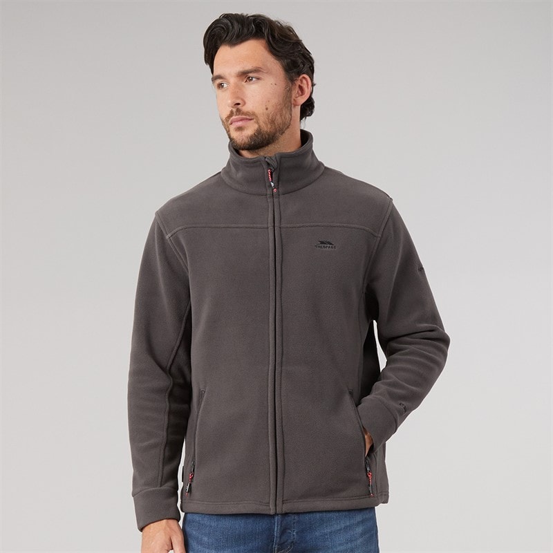 Trespass Mens Bernal Full Zip Fleece Jacket Carbon