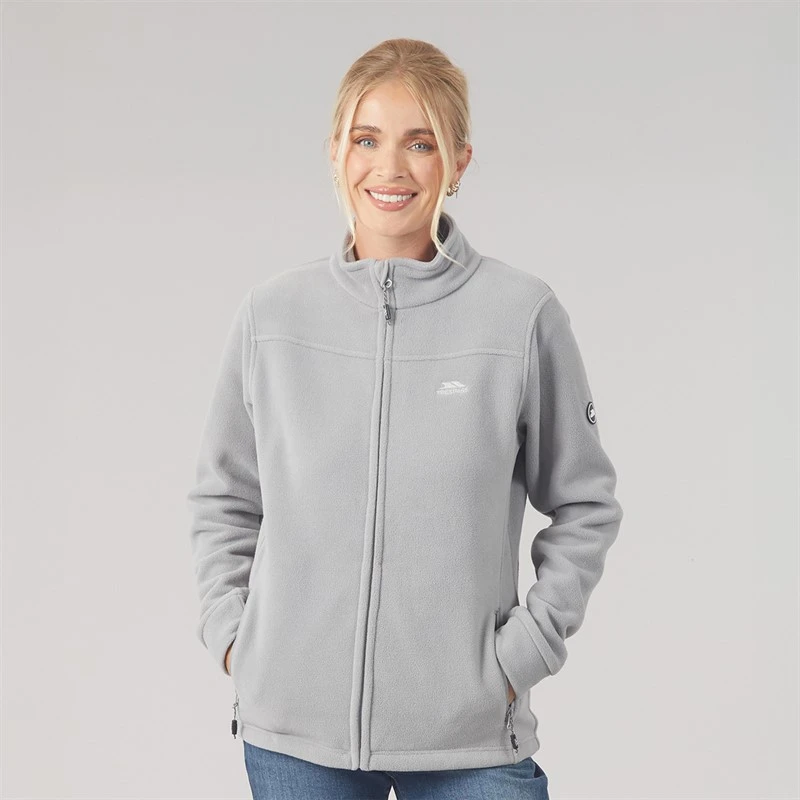 Trespass Womens Bertille Full Zip Fleece Jacket Platinum