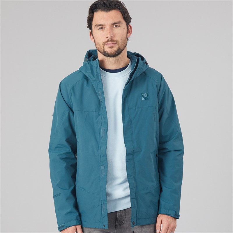 Sprayway Mens Santiago Interactive Hydrodry Waterproof Jacket Marine Blue