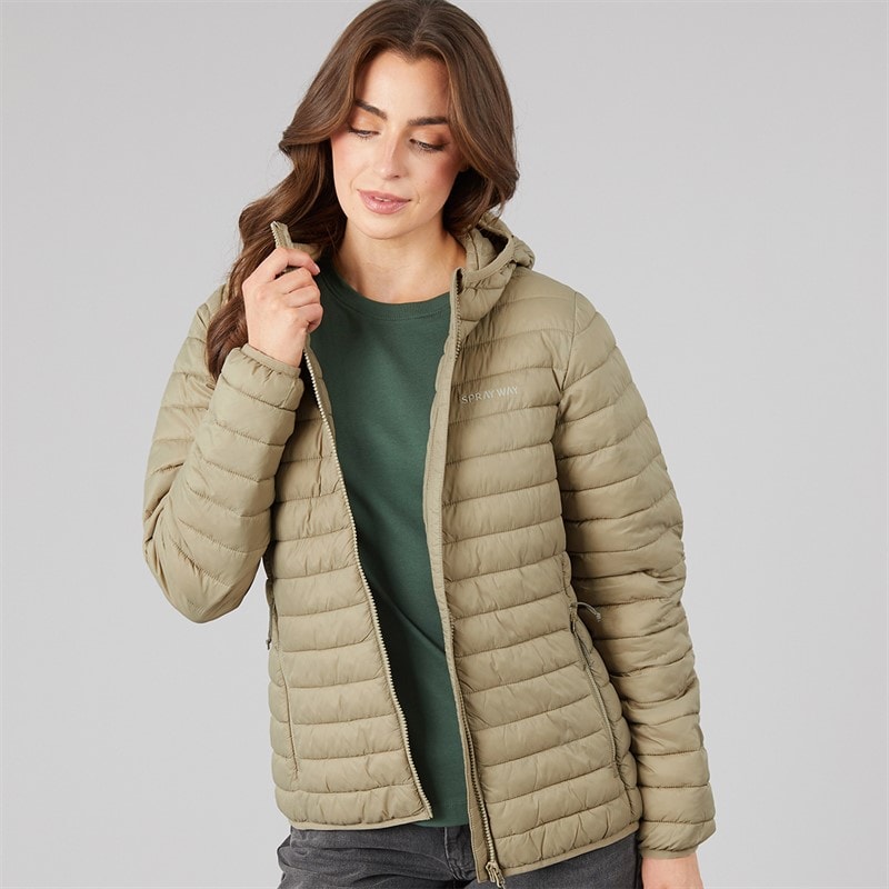 Sprayway Womens Entwistle Thermo Sphere Insulated Hooded Jacket Cashew