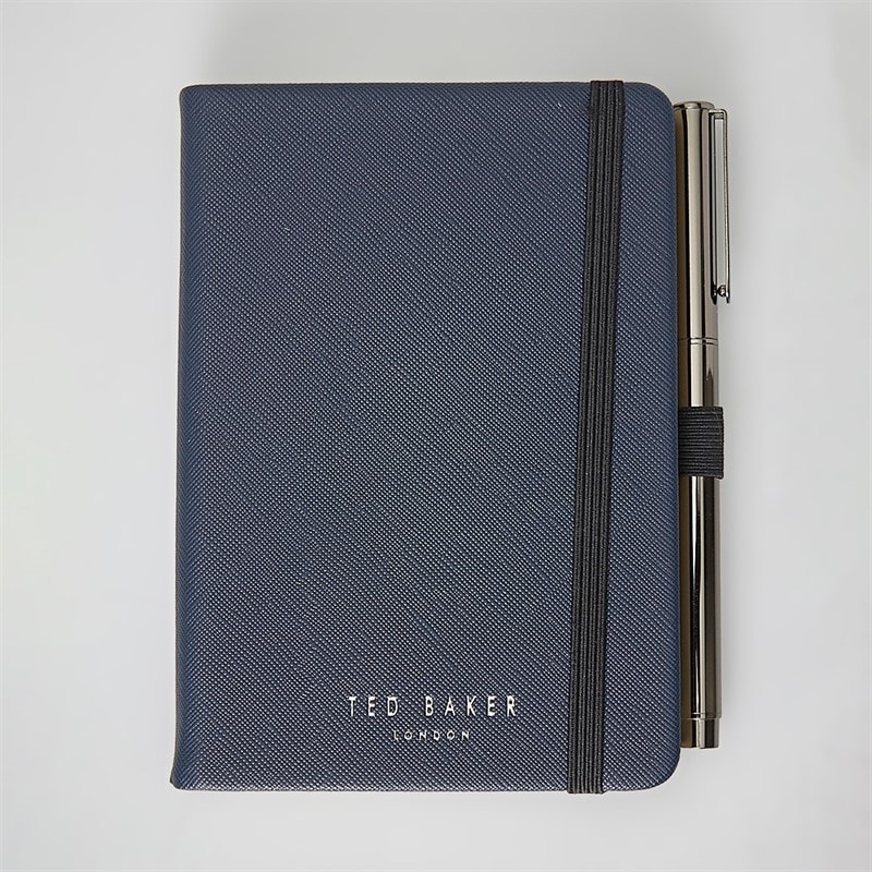 Ted Baker Mens Eddiis Textured A6 Notebook Navy
