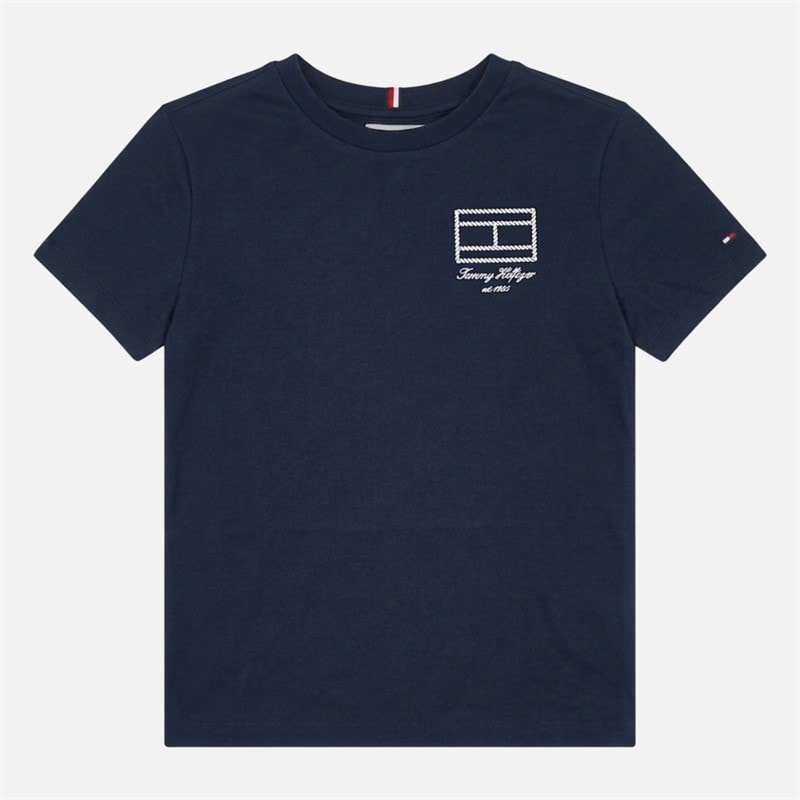 Tommy Hilfiger Boys Flag Graphic T-Shirt Dark Night Navy