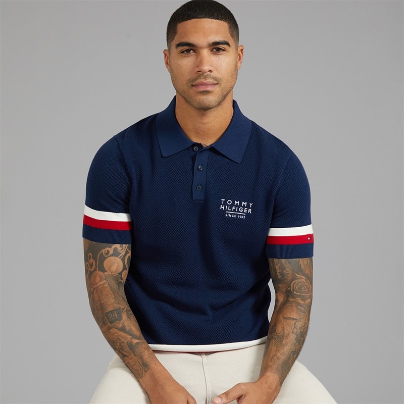 Tommy Hilfiger Mens Polo Shirt Carbon Navy